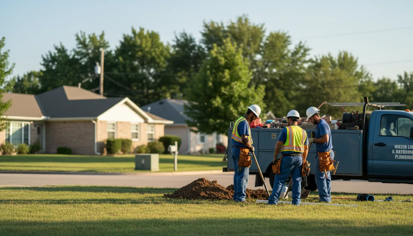 Residential water line and bathroom plumbing service in Williamsburg, IN